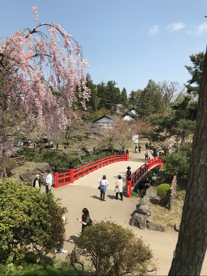 The little red bridge in Hirosaki Park