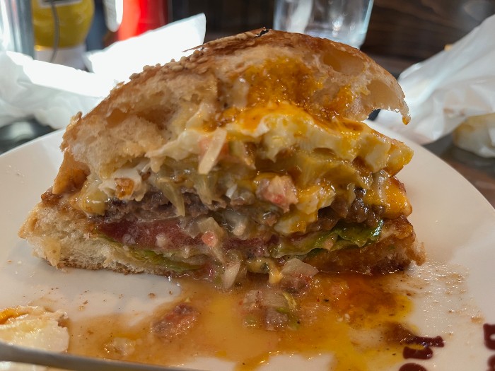 After I cut it in half -- tricky to handle!