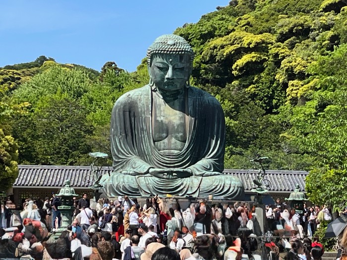 Daibutsu - The Great Buddha and the great crowd during Golden Week