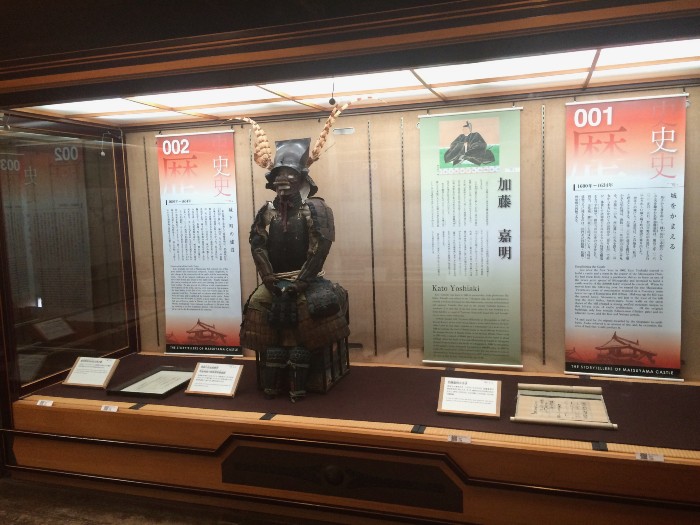 Inside the castle, displays of warrior armor and a few castle history lessons