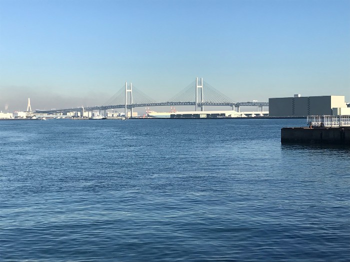 Harbor and bridge views from Yamashita Park