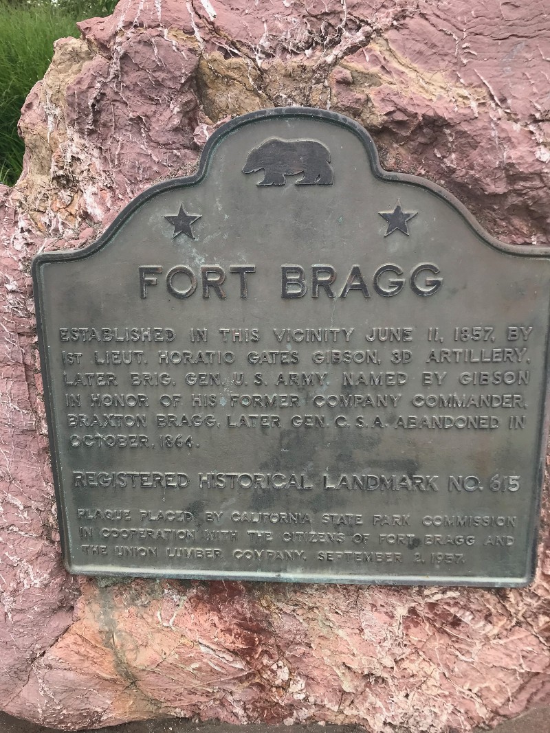 The Fort Bragg Plaque